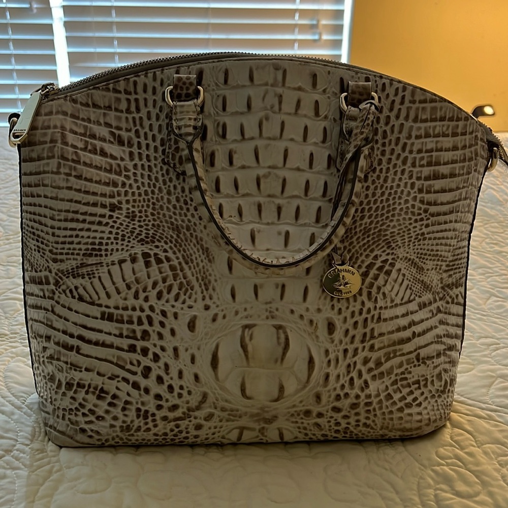 Brahmin White Leather Purse